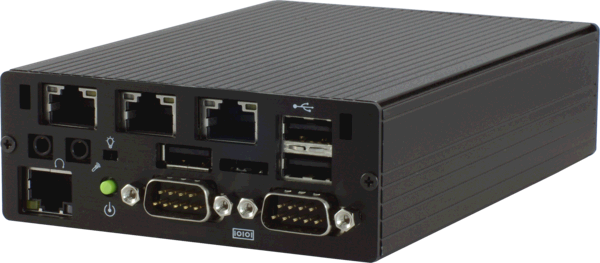 Sumicom S385G3 Ultra Small Industrial Computer With 4 Gigabit Erhernets,  Front
