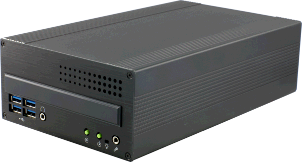 S685E Small Industrial Computer with with PCIe slots, Front