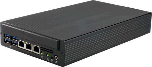 S685G3 Small Industrial Computer with 4 Gigabit Ethernets, Front