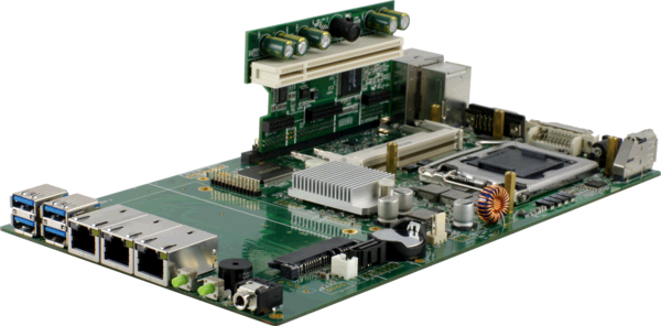 S685HG3 Small Industrial Computer with with 1 PCIe slot and 4 Gigabit Ethernets, Motherboard